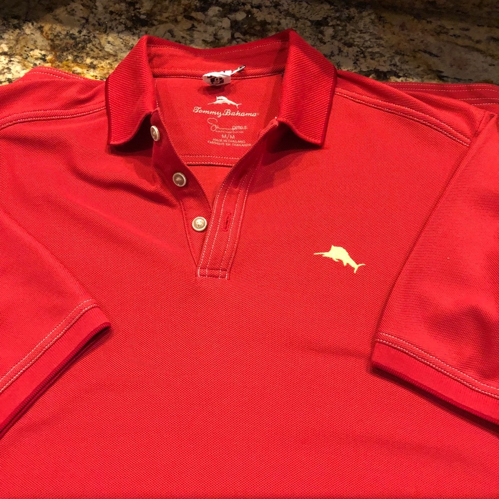 MEN’s TOMMY BAHAMA ORANGE/RED POLO